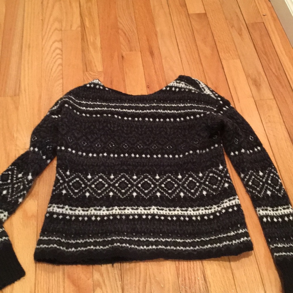 Black, white, and grey sweater